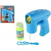 Teddies Bublifuk pištoľ plast modrá 13cm + náplň na batérie