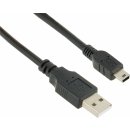 4World 07602 Kábel USB 2.0 AM / BM mini, 1,8m, čierny