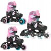 Raven Loret Glitter Black/Mint/Pink detské korčule 3v1 - LED kolieska - EU 34-37
