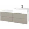 Dreja Kúpeľňová skrinka MODULE SZZ4 120 umývadlo Kube - N01 Biela lesk / L04 Béžová vysoký lesk / Pravé