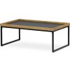 Autronic CT-611 OAK Stôl konferenčný, MDF doska šedá s dekoratívnou hranou divoký dub, čierny kov.
