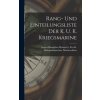 Rang- Und Einteilungsliste Der K. U. K. Kriegsmarine (Austro-Hungarian Monarchy. K.u.K. Kri...)(Pevná)