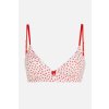 SPODNÁ BIELIZEŇ KARL LAGERFELD KARL HEART TRIANGLE BRALETTE WHITE-RED KARL HEART AOP
