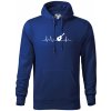 EKG akustická gitara - Mikina pánska Cape s kapucňou - 5XL ( Kráľovská modrá )