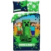Halantex · Obojstranné posteľné obliečky z mikrovlákna Minecraft - motív Steve, Alex & Creeper - 70x90 cm + 140x200 cm