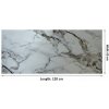 PVC mramorový panel – biela so živými hnedými žilkami – 60×120 cm(3 fácie) Trieda: Trieda B