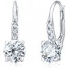 Silvego strieborné náušnice s čirým Swarovski zirkónom LPS1274S