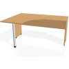 Hobis Pracovný stôl Gate, ergo, pravý, 160x75,5x120 cm, buk/buk