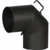 Koleno dymové 160 mm / 90° / 1,5 mm s čistiacim otvorom a klapkou hrubostenné