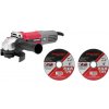 Brúska Worcraft AG08-125P, 710W, 125 mm, M14, uhlová, PROMO + 2 kotúče