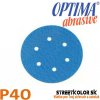 Brúsny papier pre excentrickú brúsku, P40, Priemer: 150mm, 6 dier, 1 kus