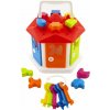 Teddies vkládačka domeček plast s klíči se zvířátky v sáčku 19x20x19 cm