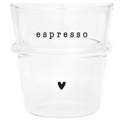 Bastion Collections Sklenený šálka na espresso Love Espresso Espresso 90 ml