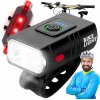 Svetlo na bicykel predné zadné LED 1000lm Set USB 1500mAh hliníkové