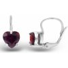 A-B Silver heart shaped earrings with garnet, pyrope CS-NK1362G