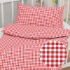 Biante Detské bavlnené posteľné obliečky do postieľky Sandra SA-056 Červeno-biele kocky Do postieľky 90x140 a 50x70 cm