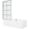 Mexen Cube obdĺžniková vaňa 170 x 80 cm s krytom a paravánom s 1 krídlom 90 cm, čierny vzor - 550517080X9509007077