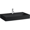 LAUFEN Kartell závesné umývadlo s otvorom, s prepadom, 800 x 460 mm, matná čierna, H8163367161041