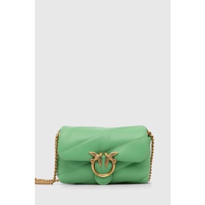 Pinko kožená kabelka zelená 100041.A0F2