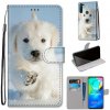 Peňaženkové kožené puzdro na Motorola Moto G8 Power - Snow Puppy