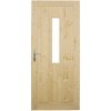 Vedľajšie vchodové dvere Priezor, 80 P, rozmer: 800 × 1970 mm, masívne drevo, pravé, smrek, priezor