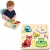 Tender Leaf Toys lesné zvieratká Touchy Feely Animals 5 ergonomických tvarov na doske