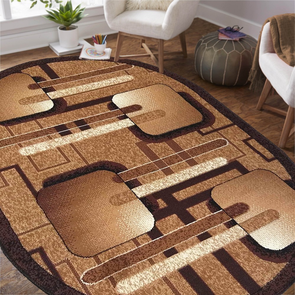DomTextilu Oválny koberec v hnedej farbe s geometrickými vzormi 38568 od  24,9 € - Heureka.sk