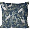 Soovi Home Obliečka na vankúš White Herons – modrý podklad, volavky a tropické rastliny v jemnej kresbe Veľkosť: 40x40 mikrovlákno
