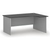 PRIMO Kancelársky rohový pracovný stôl GRAY, 1600 x 1200 mm, pravý, sivá/grafit