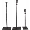 Clayre & Eef 3ks čierny antik kovaný svietnik Hillo - 16*10*52 / 16*10*49 / 10*9*35 cm - Clayre & Eef