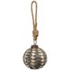 Clayre & Eef Strieborno-čierna antik sklenená vianočná guľa - Ø 6*6 cm - Clayre & Eef