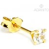 ADANITO BRN0893G - Zlatá náušnica pecka so zirkónom kusovka 3 mm 0.36 g