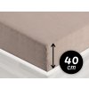 Froté napínacie prestieradlo na extra vysoký matrac FR-027 Sivohnedé 200 x 200 - výška 40 cm