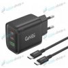 Nabíjačka FONENG GaN10 USB-A, 2xUSB-C QC 4.0 PD 65W s USB-C káblom čierna