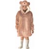 Cozy Noxxiez CH308 Medveď hrejivá televízna mikinová deka s kapucňou