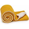 T Tomi Detská Pletená Deka Winter Waves MUSTARD
