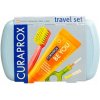 Curaprox Travel Set zubná kefka + CPS medzizubné kefky 2 ks + zubná pasta 10 ml darčeková sada, modrý