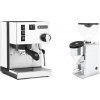 Rancilio Silvia E, white + Rocket Espresso FAUSTINO 3.1, chrome