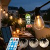Solárna záhradná girlanda 40x LED dekoratívne žiarovky 20m 2700K teplá s diaľkovým ovládaním SOLENA LUMILED
