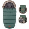 PETITE&MARS Set zimný fusak Comfy 4v1 + rukavice na kočík Furry Veritable Khaki