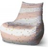 Sablio Sedací vak Bean Pruhy a zlaté bodky - 100 x 90 x 45 cm
