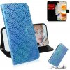 Peňaženkové kožené puzdro na LG K61 - Modrá