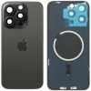 Apple iPhone 15 Pro Max - Sklo Zadného Krytu / Housingu + Sklíčka Kamery + MagSafe Magnetický Krúžok (Čierny titán / Black Titanium) - Original Apple