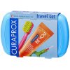 Curaprox Travel Set zubná kefka + CPS medzizubné kefky 2 ks + zubná pasta 10 ml darčeková sada, modrý
