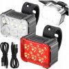 LAMPKA NA BICYKEL PREDNÁ ZADNÁ LED PREDNÁ BATERKA AKUMULÁTOROVÁ 2x USB