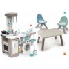 Set kuchynka elektronická s práčkou a žehliacou doskou Tefal Cleaning Kitchen 360° Smoby a stôl KidTable s 2 stoličkami KidChair