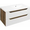 Sapho WAVE umývadlová skrinka 89,7x45x47,8cm, pravá, biela/dub collingwood WA093-3019