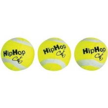 Hip Hop tenisové loptičky s rolničkou pre mačky 4 cm 3 ks