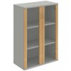 Policová skriňa Strong, 80x115,2x40 cm, buk/sivá - 1 kus - 1 KS - nie - 2 - 60 mesiacov - rovná - uzatvorená - Hobis - 2x sklenené - 80 cm - Strong - 40 cm - 115.2 cm - buk/sivá - 44.8 kilogramu HOBIS