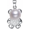 MOONPEARLS PP000007 - Strieborný prívesok medvedík s perlou